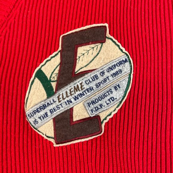 Vintage Elleme Sport Varsity Womens Sz M Cardigan Sweater Red - Picture 4 of 10